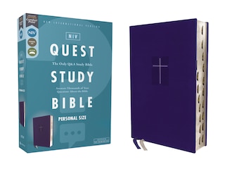 Couverture_NIV, Quest Study Bible, Personal Size, Leathersoft, Blue, Thumb Indexed, Comfort Print