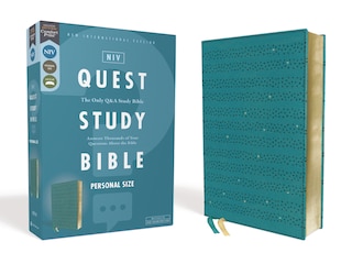 Front cover_NIV, Quest Study Bible, Personal Size, Leathersoft, Teal, Comfort Print