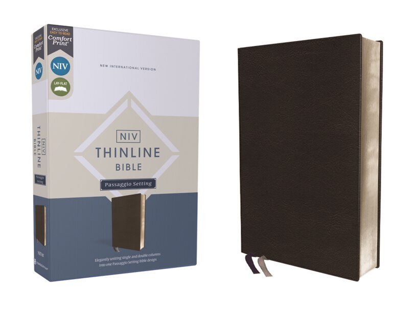 Front cover_Niv, Thinline Bible, Passaggio Setting, Leathersoft, Black, Red Letter, Comfort Print