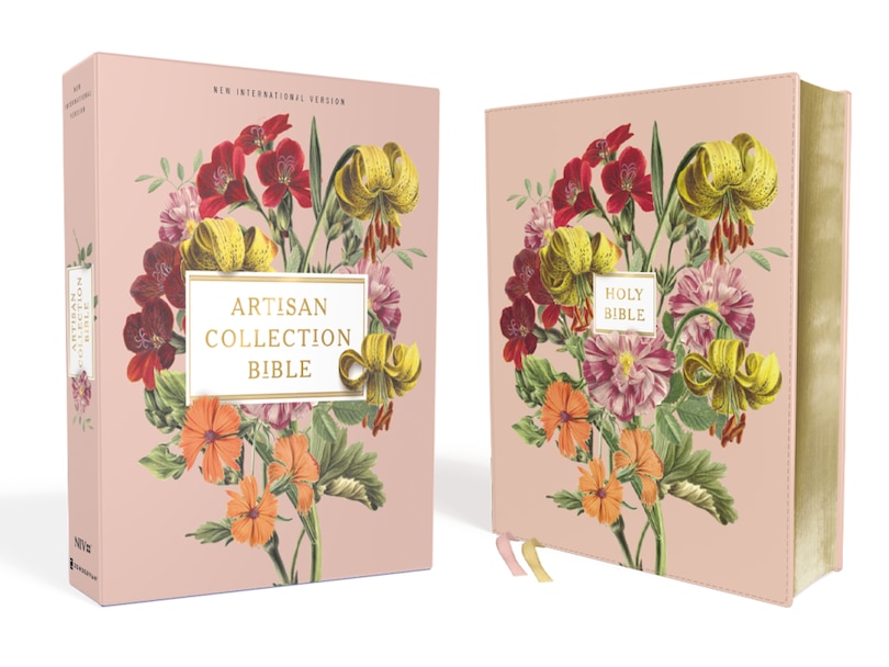 Couverture_Niv, Artisan Collection Bible, Leathersoft, Blush Floral, Red Letter, Comfort Print