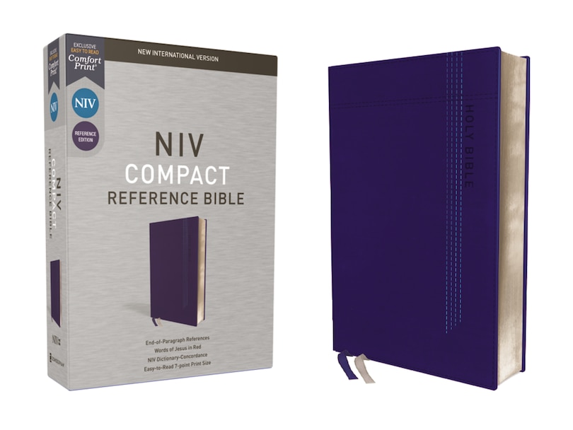 Front cover_Niv, Reference Bible, Compact, Leathersoft, Blue, Red Letter, Comfort Print