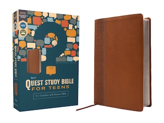Front cover_NIV, Quest Study Bible for Teens, Leathersoft, Brown, Comfort Print