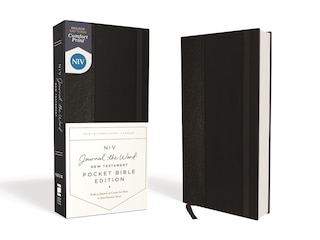 Front cover_NIV, Journal the Word New Testament (Perfect for Note-Taking), Pocket Bible Edition, Hardcover, Black, Red Letter, Comfort Print