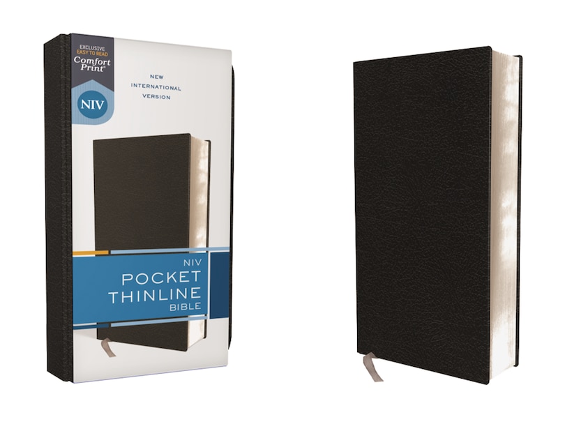 Front cover_Niv, Pocket Thinline Bible, Bonded Leather, Black, Red Letter, Comfort Print