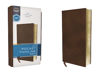 Front cover_Niv, Pocket Thinline Bible, Leathersoft, Brown, Red Letter, Comfort Print