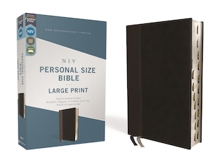 Front cover_Niv, Personal Size Bible, Large Print, Leathersoft, Black, Red Letter, Thumb Indexed, Comfort Print