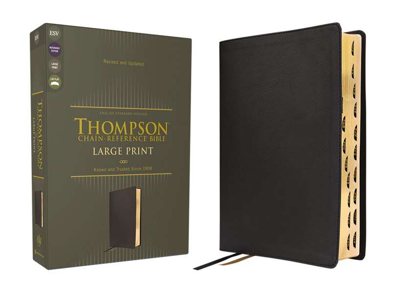 Front cover_ESV, Thompson Chain-Reference Bible, Large Print, Leathersoft, Black, Red Letter, Thumb Indexed