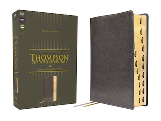 Front cover_ESV, Thompson Chain-Reference Bible, Leathersoft, Gray, Red Letter, Thumb Indexed
