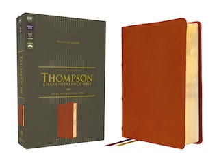 Front cover_ESV, Thompson Chain-Reference Bible, Genuine Leather, Calfskin, Tan, Red Letter