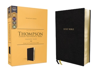 Front cover_Kjv, Thompson Chain-reference Bible, Handy Size, European Bonded Leather, Black, Red Letter, Comfort Print