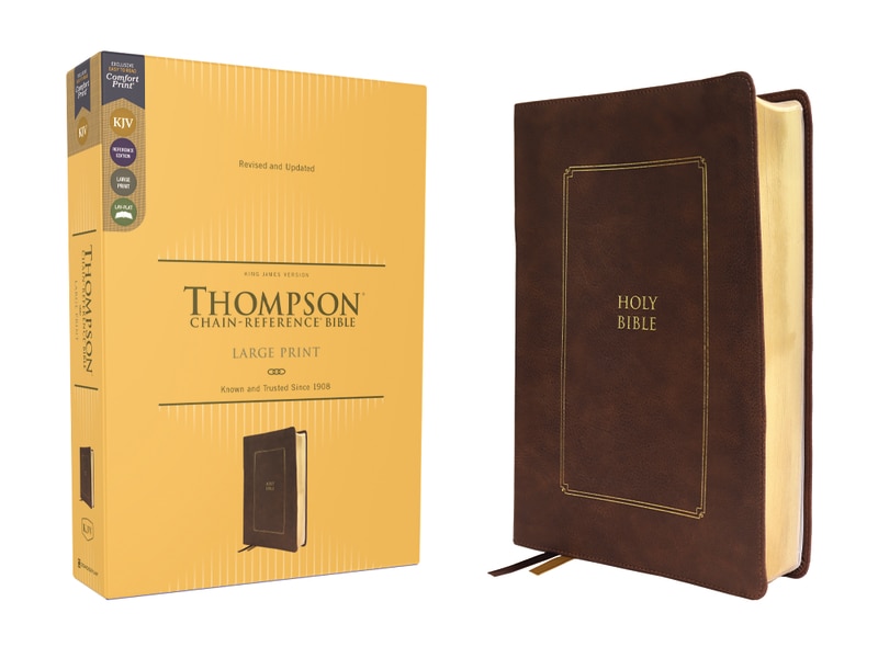 Front cover_Kjv, Thompson Chain-reference Bible, Large Print, Leathersoft, Brown, Red Letter, Comfort Print