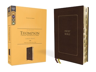 Front cover_Kjv, Thompson Chain-reference Bible, Large Print, Leathersoft, Brown, Red Letter, Thumb Indexed, Comfort Print