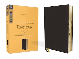 Couverture_KJV, Thompson Chain-Reference Bible, Large Print, Genuine Leather, Cowhide, Black, Red Letter, Thumb Indexed, Comfort Print