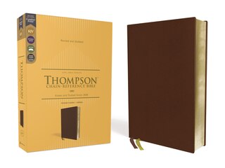 Couverture_KJV, Thompson Chain-Reference Bible, Genuine Leather, Calfskin, Brown, Red Letter, Comfort Print