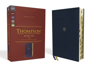 Front cover_NKJV, Thompson Chain-Reference Bible, Handy Size, Leathersoft, Navy, Red Letter, Thumb Indexed, Comfort Print