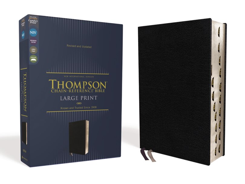 Couverture_NIV, Thompson Chain-Reference Bible, Large Print, Bonded Leather, Black, Thumb Indexed, Red Letter, Comfort Print