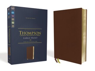 Couverture_Niv, Thompson Chain-reference Bible, Large Print, Genuine Leather, Cowhide, Brown, Red Letter, Art Gilded Edges, Comfort Print