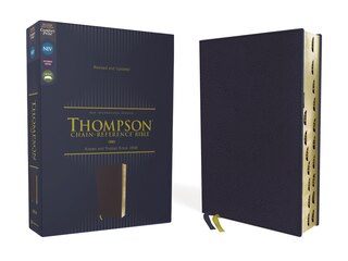 Front cover_Niv, Thompson Chain-reference Bible, Leathersoft, Navy, Thumb Indexed, Red Letter, Comfort Print