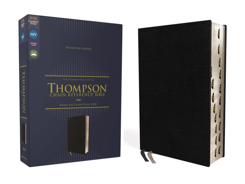 Front cover_Niv, Thompson Chain-reference Bible, European Bonded Leather, Black, Thumb Indexed, Red Letter, Comfort Print