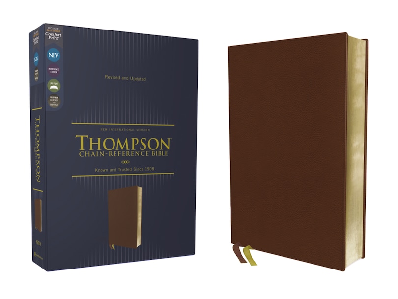 Front cover_Niv, Thompson Chain-reference Bible, Genuine Leather, Buffalo, Brown, Red Letter, Art Gilded Edges, Comfort Print
