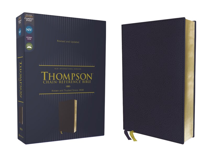 Front cover_Niv, Thompson Chain-reference Bible, Leathersoft, Navy, Red Letter, Comfort Print