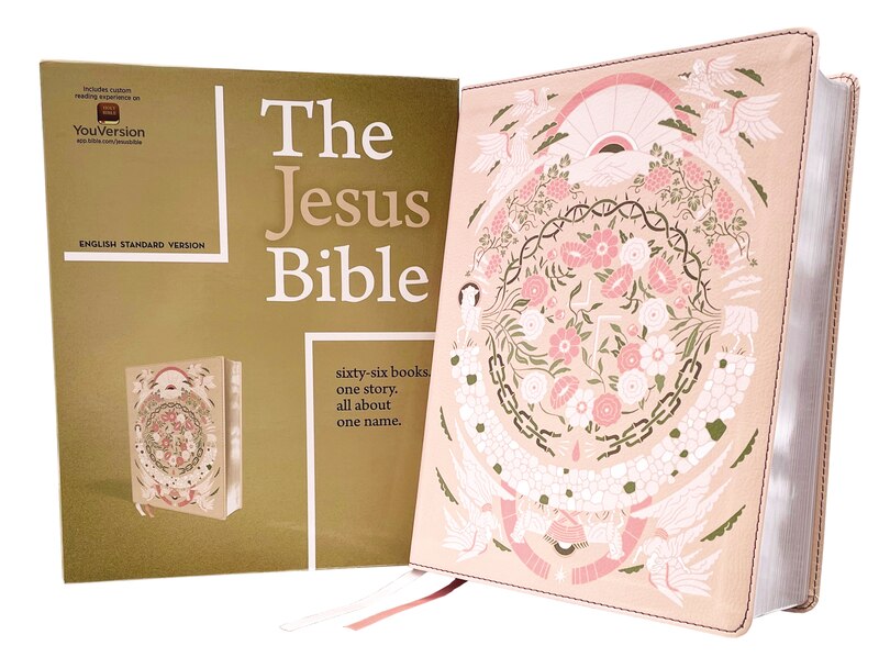 Couverture_The Jesus Bible Artist Edition, Esv, Leathersoft, Peach Floral