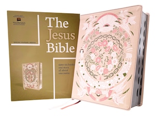 Front cover_The Jesus Bible Artist Edition, ESV, (With Thumb Tabs to Help Locate the Books of the Bible), Leathersoft, Peach Floral, Thumb Indexed