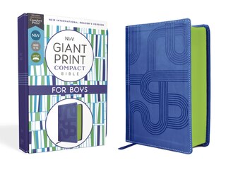 Front cover_Nirv, Giant Print Compact Bible For Boys, Leathersoft, Blue, Comfort Print