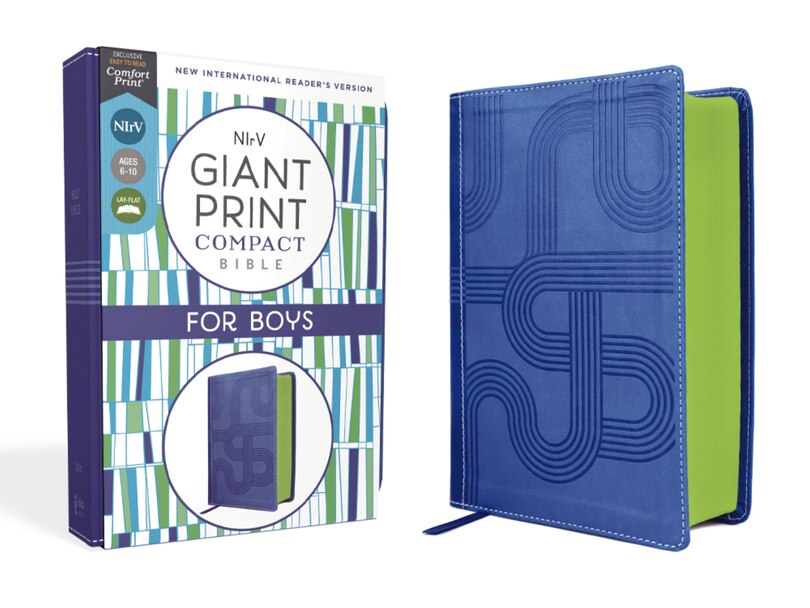 Front cover_Nirv, Giant Print Compact Bible For Boys, Leathersoft, Blue, Comfort Print