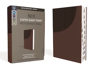 Front cover_Niv, Super Giant Print Reference Bible, Leathersoft, Brown, Red Letter, Thumb Indexed, Comfort Print