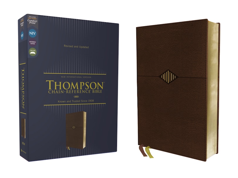 Couverture_Niv, Thompson Chain-reference Bible, Leathersoft, Brown, Red Letter, Comfort Print