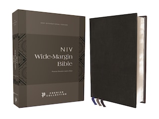 Front cover_NIV, Wide Margin Bible (A Bible that Welcomes Note-Taking), Premium Goatskin Leather, Black, Premier Collection, Red Letter, Art Gilded Edges, Comfort Print