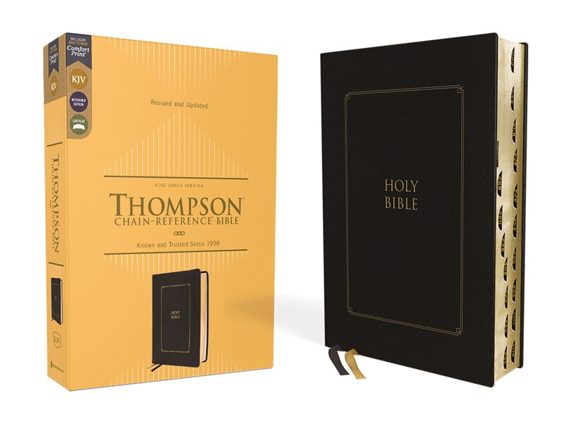 Front cover_Kjv, Thompson Chain-reference Bible, Leathersoft, Black, Red Letter, Thumb Indexed, Comfort Print