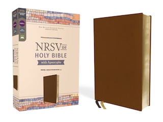 Front cover_Nrsvue, Holy Bible With Apocrypha, Leathersoft, Brown, Comfort Print