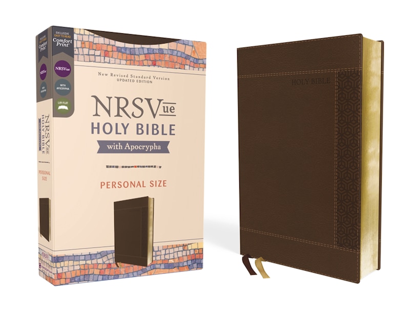 Front cover_Nrsvue, Holy Bible With Apocrypha, Personal Size, Leathersoft, Brown, Comfort Print