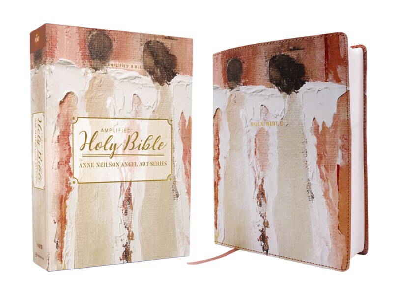 Front cover_Amplified Holy Bible, Anne Neilson Angel Art Series, Leathersoft, Blush