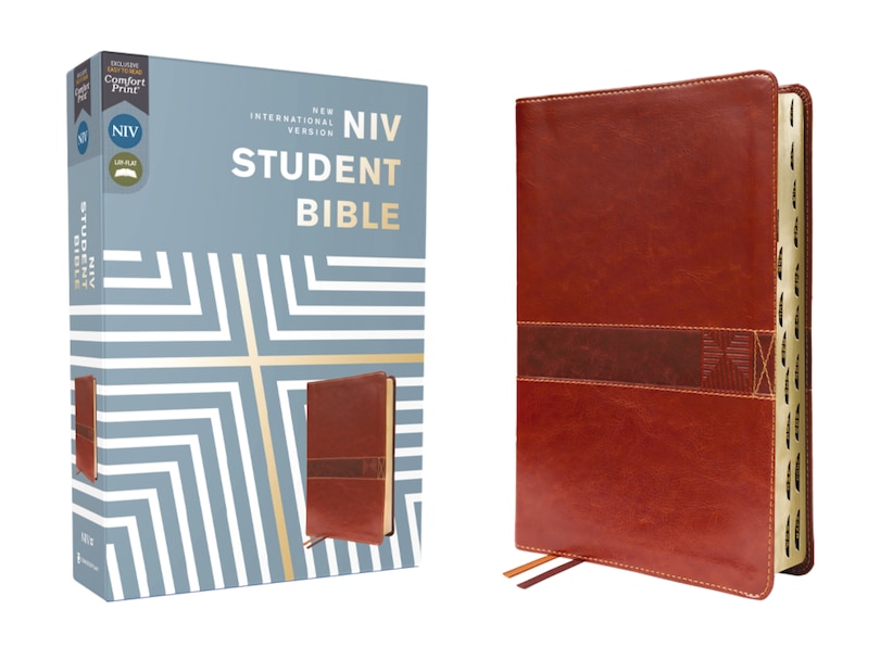 Couverture_NIV, Student Bible, Leathersoft, Brown, Thumb Indexed, Comfort Print