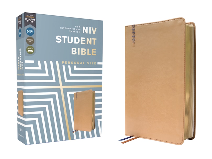 Front cover_NIV, Student Bible, Personal Size, Leathersoft, Tan, Comfort Print