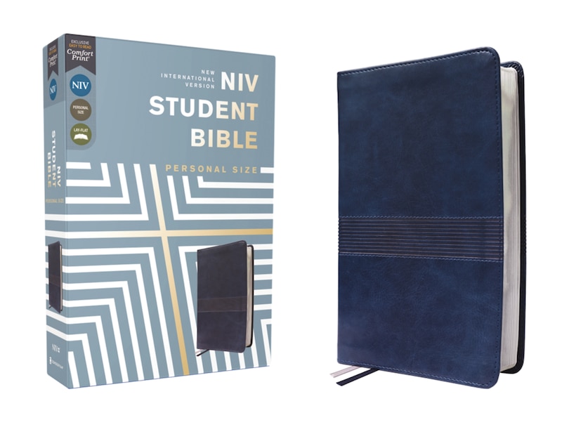 Front cover_NIV, Student Bible, Personal Size, Leathersoft, Navy, Comfort Print