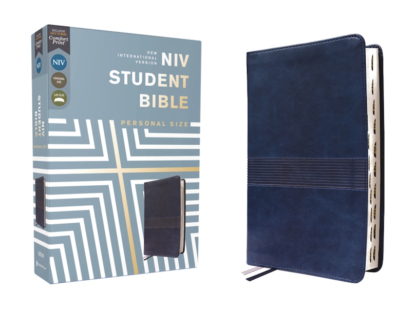 Couverture_NIV, Student Bible, Personal Size, Leathersoft, Navy, Thumb Indexed, Comfort Print