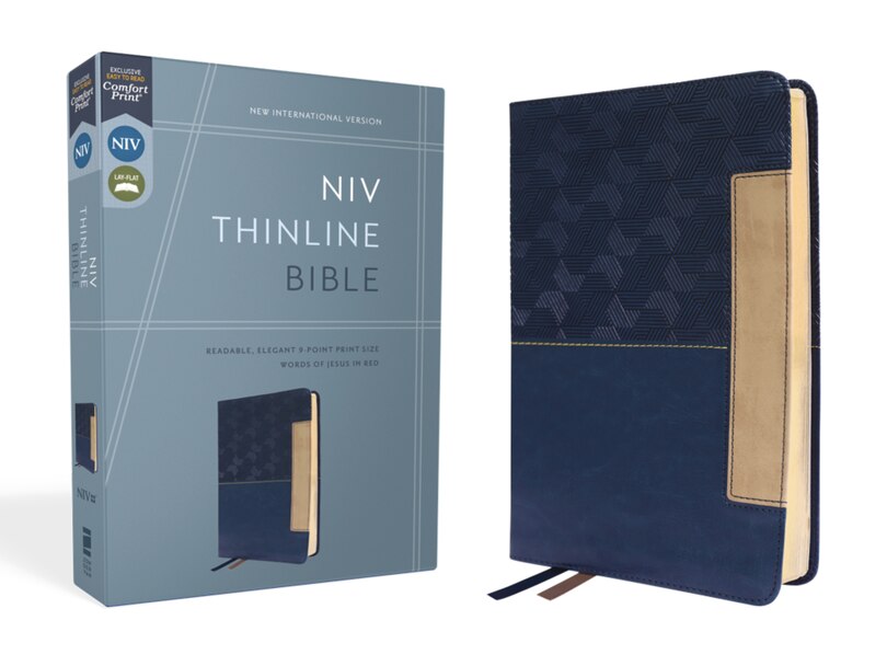 Couverture_Niv, Thinline Bible, Leathersoft, Blue, Red Letter, Comfort Print