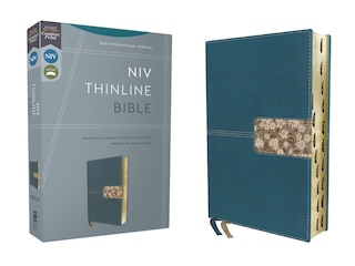 Front cover_Niv, Thinline Bible, Leathersoft, Teal, Red Letter, Thumb Indexed, Comfort Print
