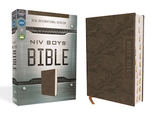 Front cover_NIV, Boys' Bible, Leathersoft, Brown Camo, Thumb Indexed Tabs, Comfort Print