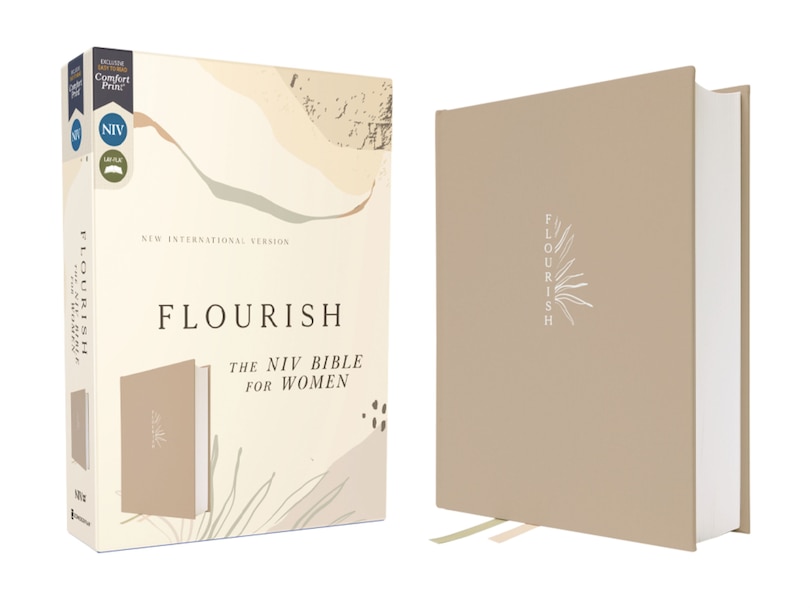 Front cover_Flourish: The NIV Bible for Women, Cloth over Board, Cream, Comfort Print