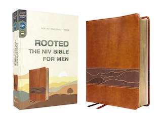 Front cover_Rooted: The NIV Bible for Men, Leathersoft, Brown, Comfort Print