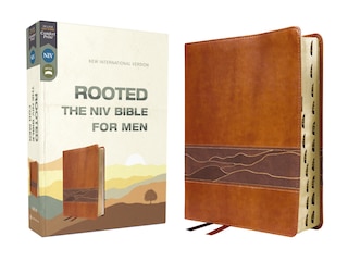Couverture_Rooted: The NIV Bible for Men, Leathersoft, Brown, Thumb Indexed, Comfort Print