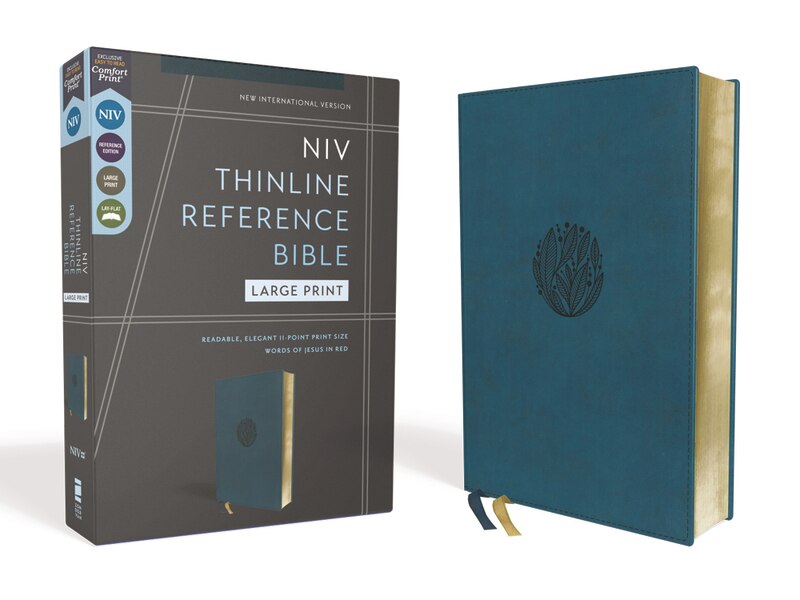 Couverture_NIV, Thinline Reference Bible (Deep Study at a Portable Size), Large Print, Leathersoft, Teal, Red Letter, Comfort Print