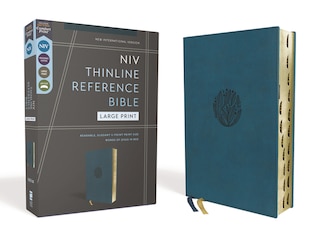 Front cover_NIV, Thinline Reference Bible (Deep Study at a Portable Size), Large Print, Leathersoft, Teal, Red Letter, Thumb Indexed, Comfort Print