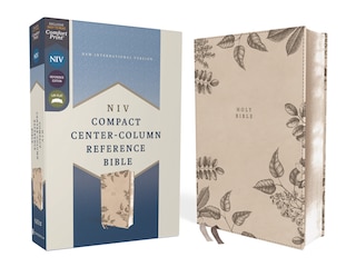 Front cover_NIV, Compact Center-Column Reference Bible, Leathersoft, Stone, Red Letter, Comfort Print