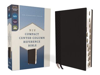 Front cover_NIV, Compact Center-Column Reference Bible, Leathersoft, Black, Red Letter, Thumb Indexed, Comfort Print